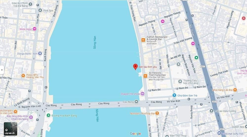 Hướng dẫn di chuyển đến vị trí cầu tình yêu Đà Nẵng