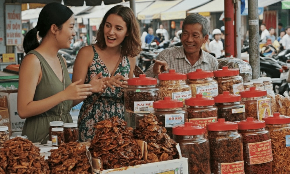 Các loại cá khô, mắm tại chợ Cồn có giá từ 100.000 đến 300.000 VND/kg