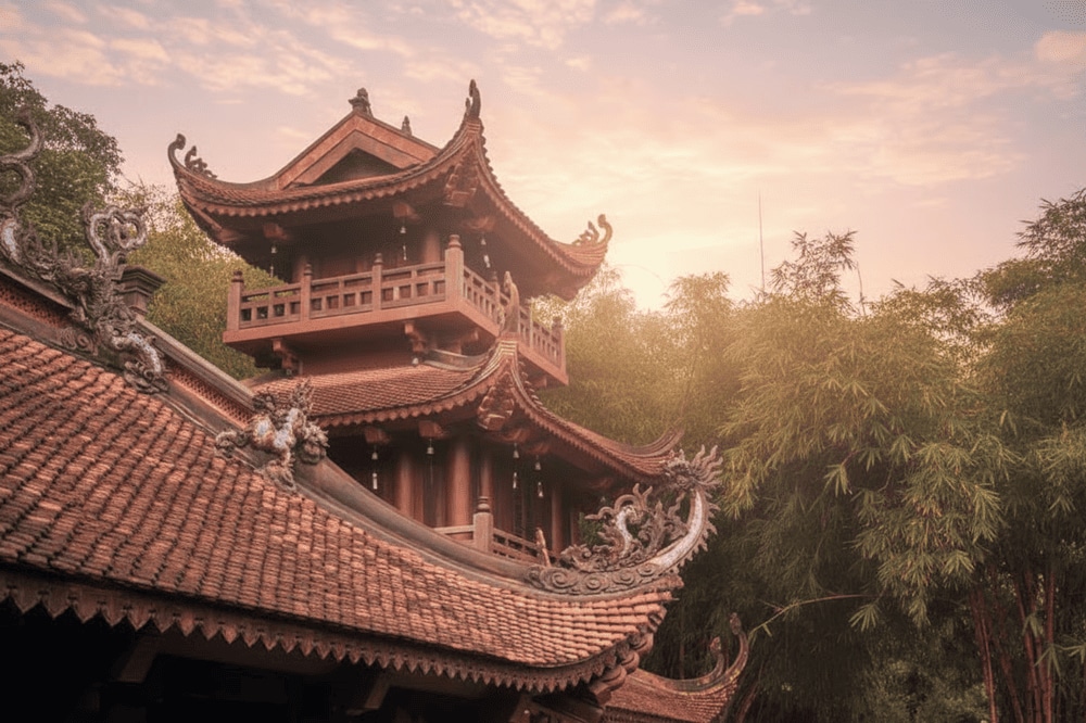 Chùa Địa Tạng Phi Lai hấp dẫn du khách bởi kiến trúc độc đáo và hài hoà với thiên nhiên