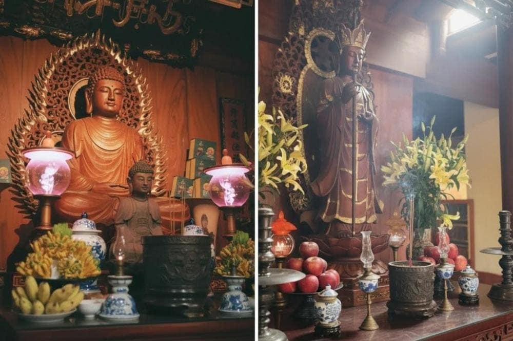 Các tượng Phật bên trong chùa được chế tác vô cùng tinh xảo.