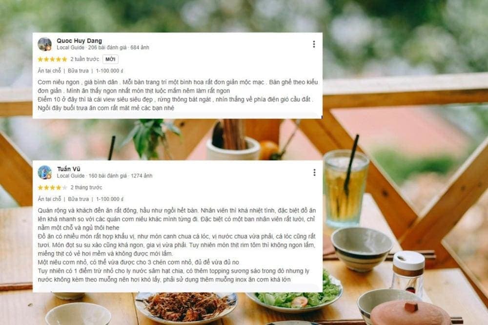 Đánh giá của thực khách về Cơm niêu Ba Mẹ Con