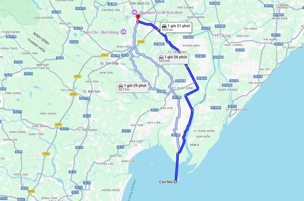 Cồn nổi cách trung tâm thành phố Ninh Bình khoảng 1.5 giờ di chuyển (Nguồn: internet).