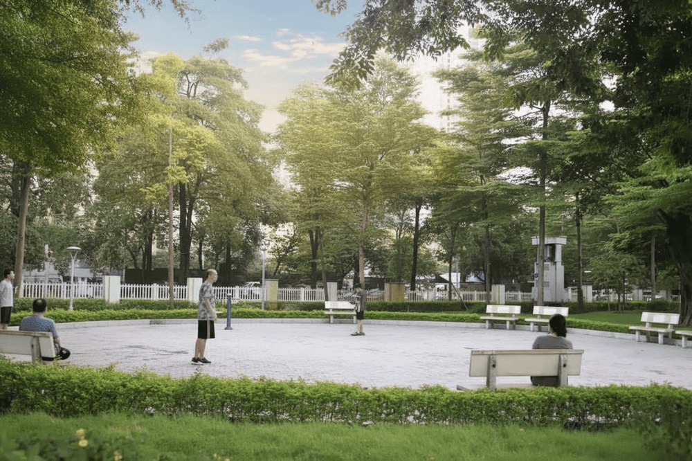 Công viên Thanh Xuân là nơi sinh hoạt của nhiều cư dân lân cận
