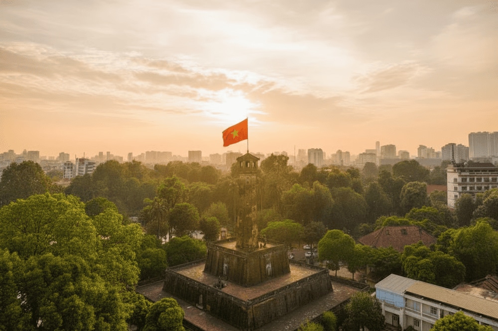 Khuôn viên xung quanh Cột cờ Hà Nội