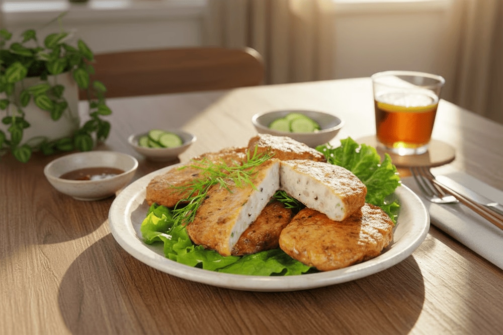 Chả cá Nhơn Châu được làm từ 100% cá biển tươi, không có hương liệu và chất bảo quản