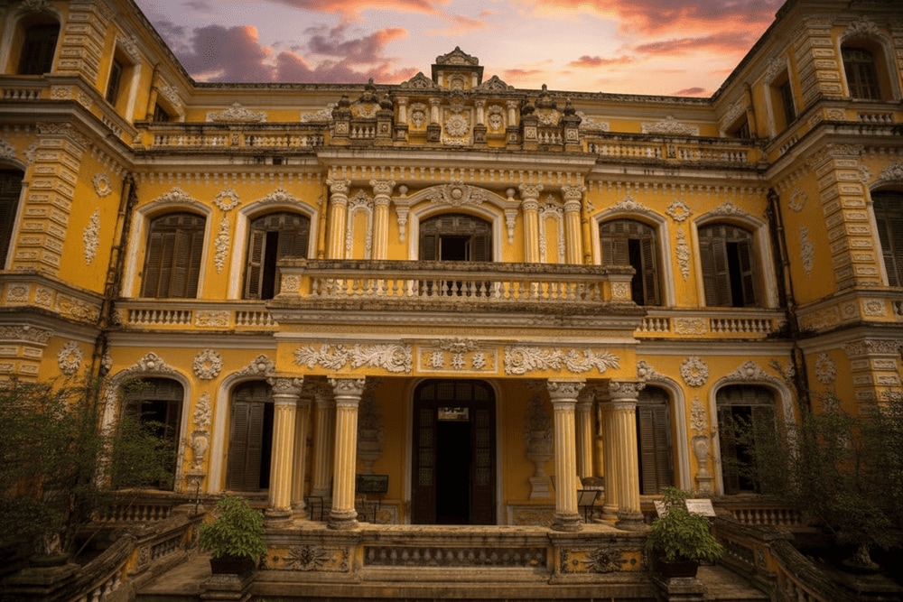 Lầu Khải Tường nằm ngay sau Đình Trung Lập