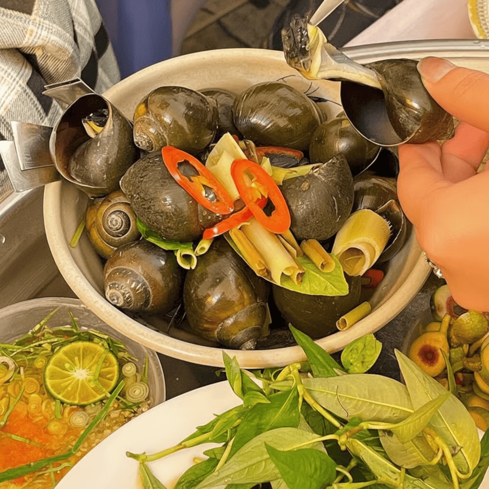 Ốc có vị dai, ngọt thịt cùng hương thơm lừng từ sả