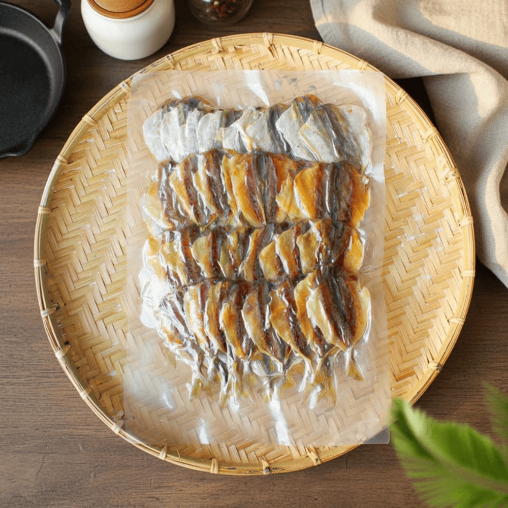 Cá chỉ vàng khô - một loại hải sản khô Bình Thuận được nhiều người mua về làm quà tặng