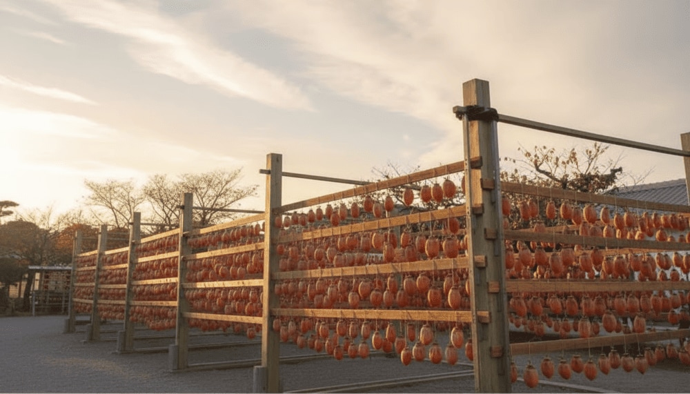 Hồng treo gió là đặc sản mang dấu ấn đặc trưng của vùng đất Đà Lạt, có vị ngọt đậm đà, kết cấu dẻo mềm và lớp vỏ ánh cam đẹp mắt