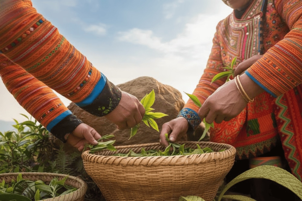 Thu hoạch chè Shan Tuyết