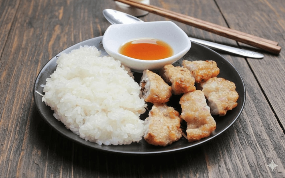 Món xôi dẻo kết hợp với chả mực tươi tạo nên một đặc sản vô cùng nổi tiếng của Quảng Ninh