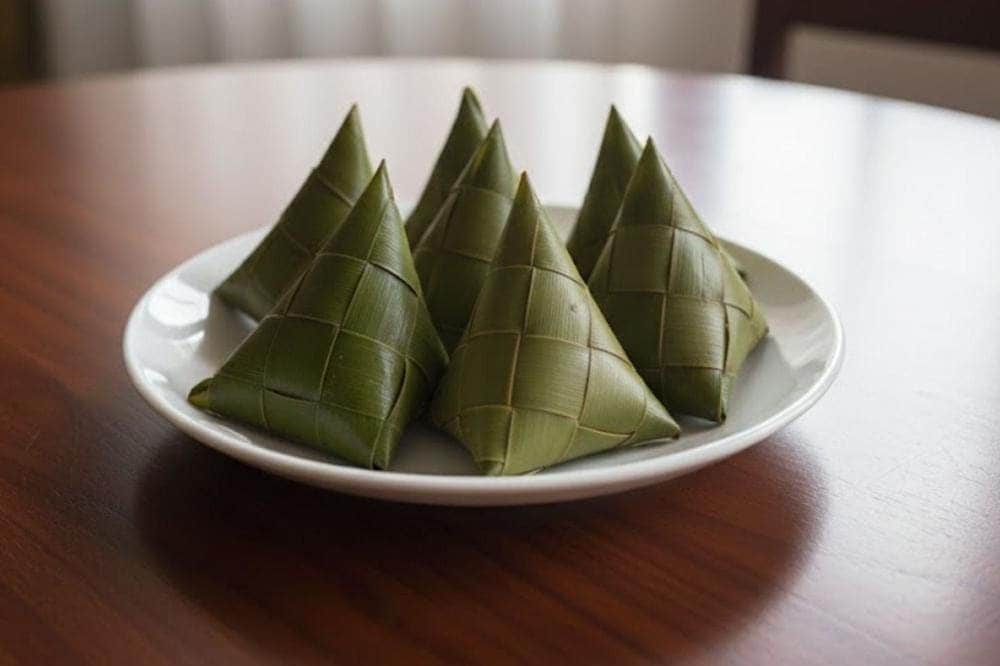 Bánh làm từ gạo nếp, nhân đậu xanh và dừa, có vị ngọt thanh, mềm dẻo