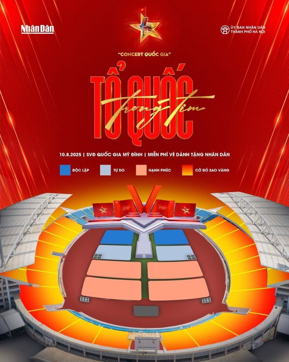 “Concert Quốc gia” Tổ quốc trong tim mở đăng ký vé hoàn toàn miễn phí