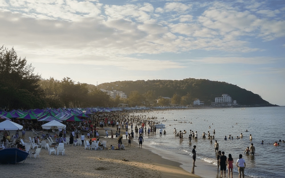 Đồ Sơn Hải Phòng vào mùa hè thích hợp cho hoạt động tắm biển.