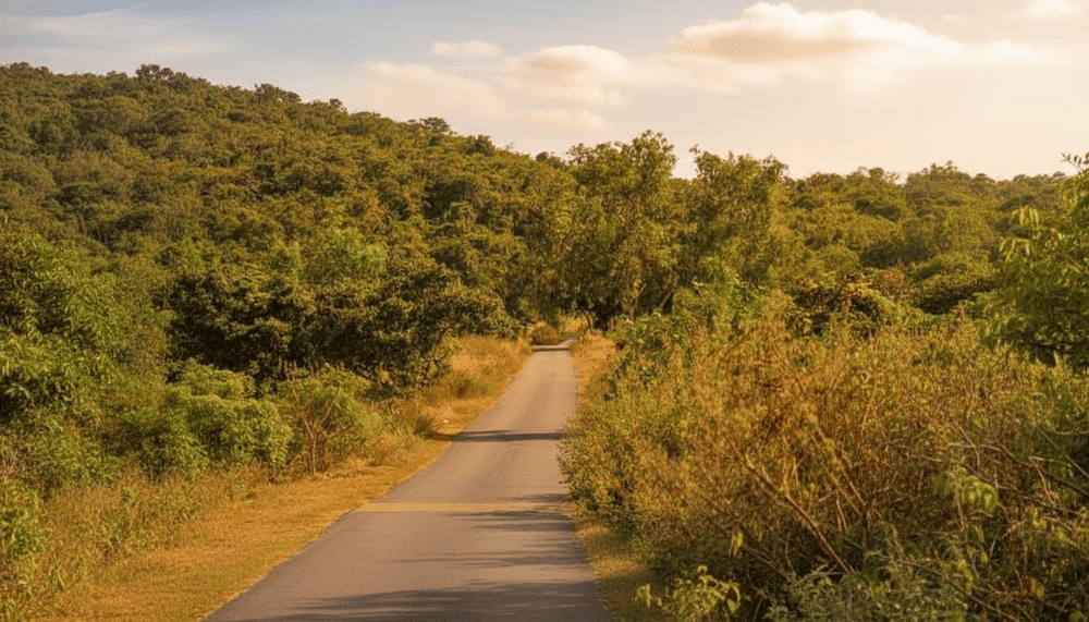 Đường đi lên dốc sẽ qua 1 đoạn đồi