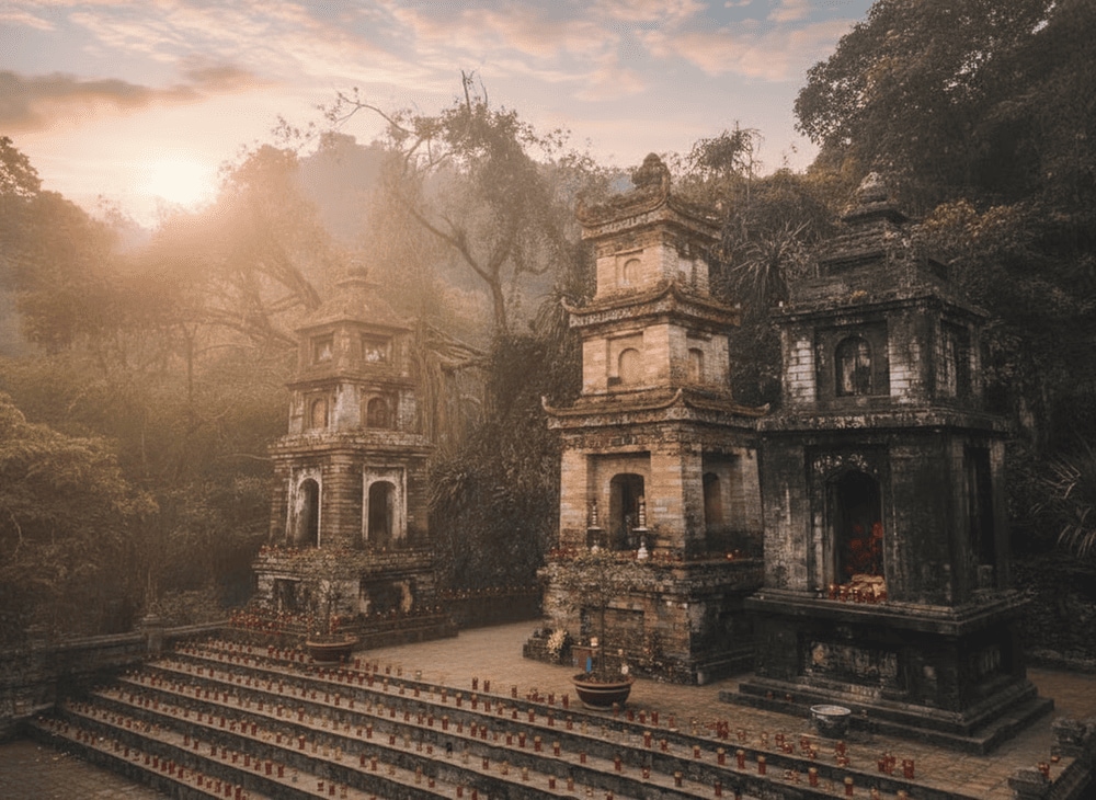 Tòa Tam Bảo trong chùa là nơi linh thiêng và trang trọng nhất