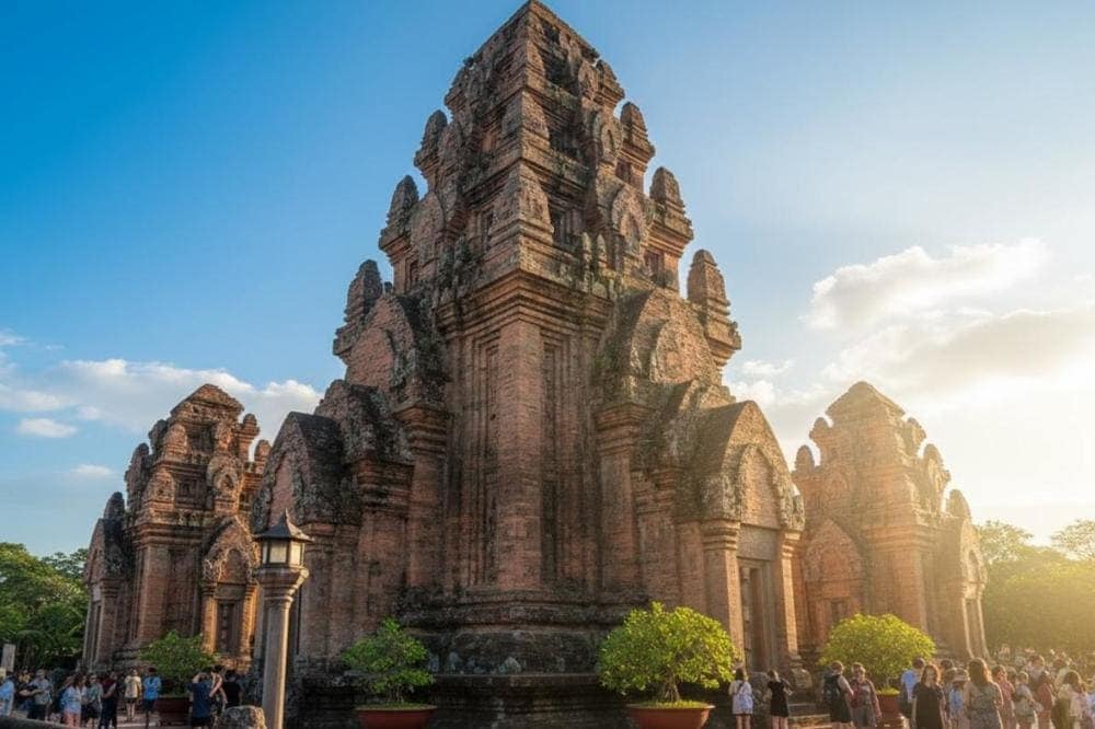 Tìm hiểu văn hóa người chăm tại khu di tích Tháp Bà Ponagar.