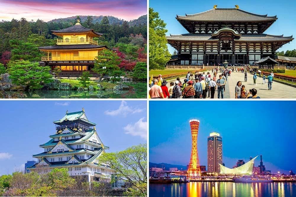 Khu vực Kansai có nhiều địa điểm tham quan, đặc biệt là đền, chùa. (Nguồn: Internet)