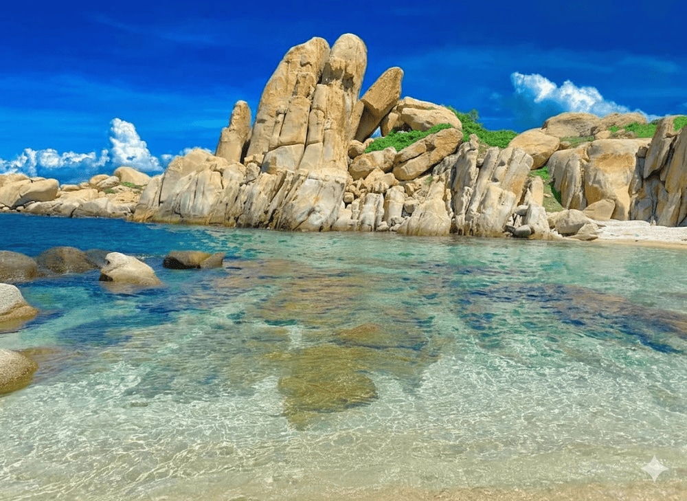 Hòn Ghềnh sở hữu đá tự nhiên hình thù kỳ lạ, tạo nên một không gian sống động và lạ mắt