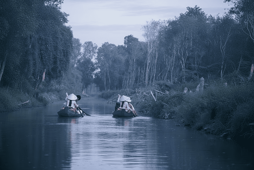 Chèo thuyền ba lá xuyên rừng
