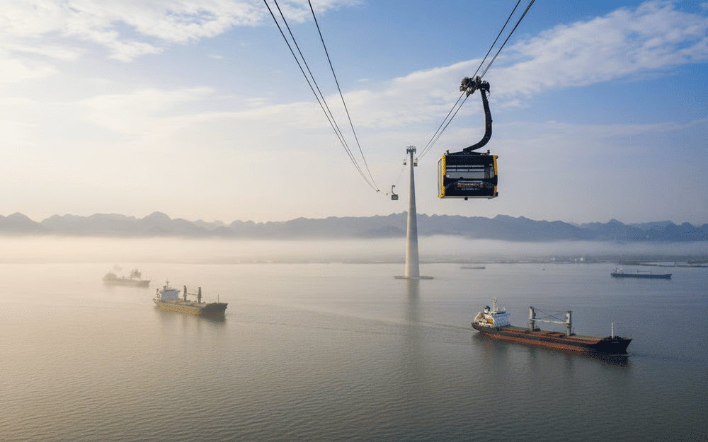 Cáp treo ra đảo Cát Bà