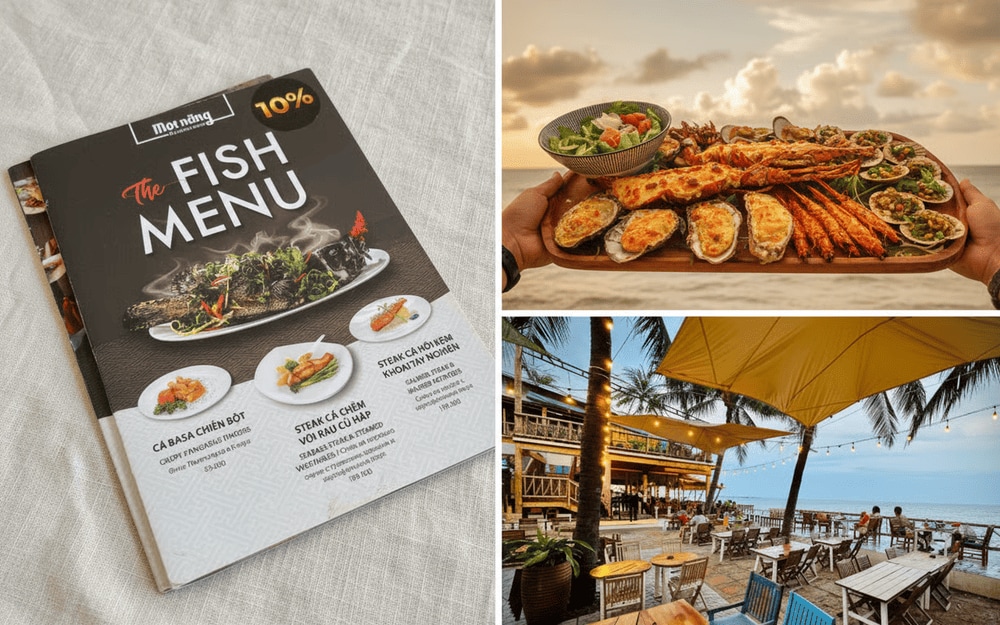 Nhà hàng sở hữu không gian mộc mạc với view biển lãng mạn (Nguồn: Một Nắng Restaurant)