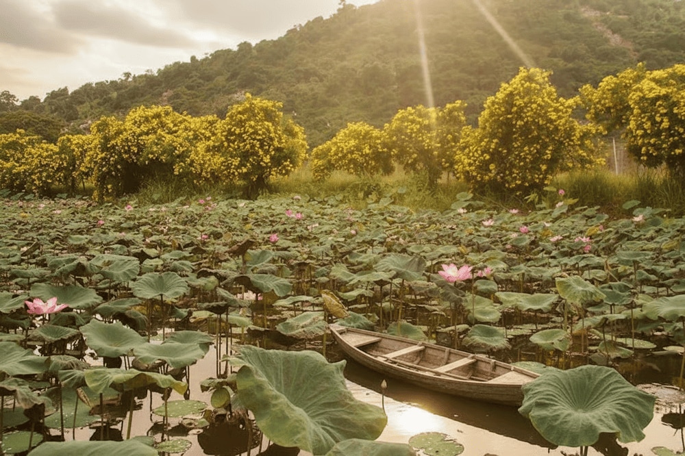 Mùa sen núi nở rộ từ tháng 05 đến tháng 08 là thời điểm hồ Núi Đá thu hút đông đảo khách du lịch ghé đến thưởng lãm