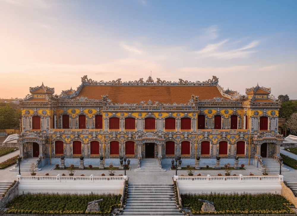 Điện Kiến Trung được phục hồi từ nền móng đổ nát