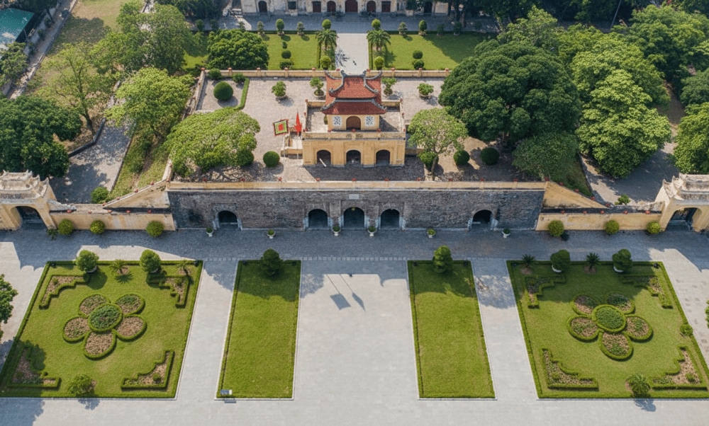 Hoàng thành Thăng Long có diện tích gần 20 ha, nằm ở trung tâm Hà Nội