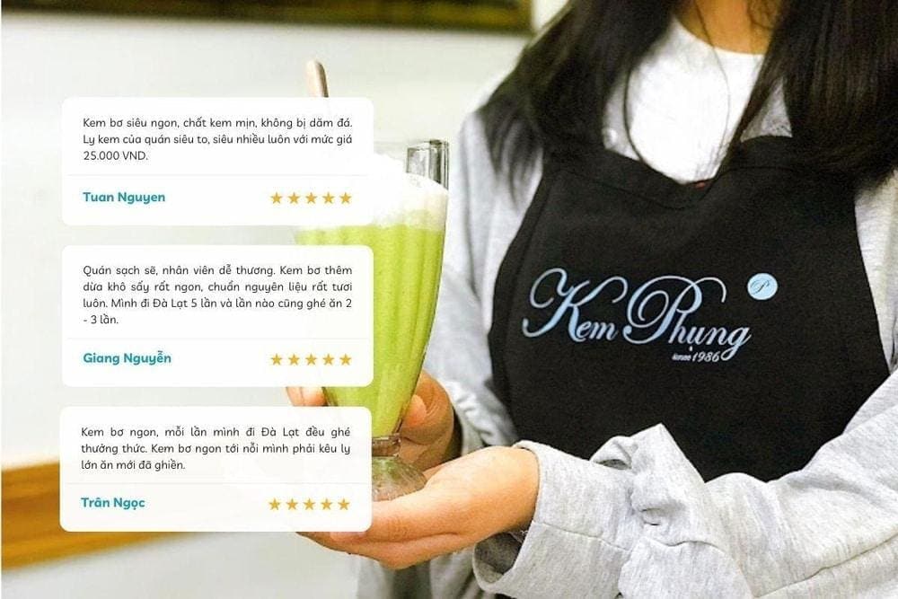 Cảm nhận của thực khách khi thưởng thức kem bơ tại quán Kem Phụng
