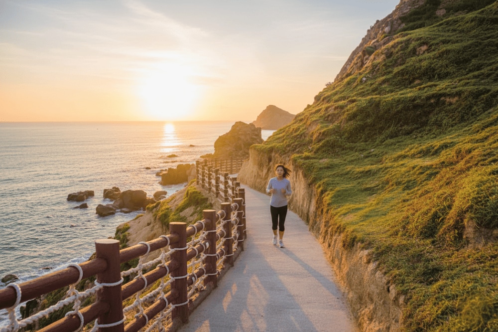 Đường núi tại kỳ co dốc thoải, dễ đi.