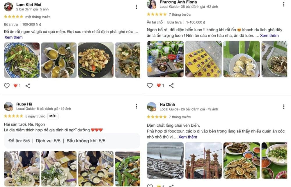 Du khách đánh giá cao về trải nghiệm ẩm thực tại làng chài Phước Hải