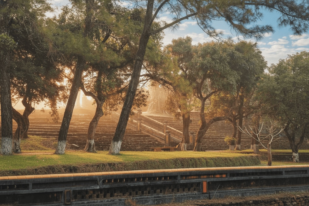 Khuôn viên lăng Tự Đức rợp bóng cây xanh mát