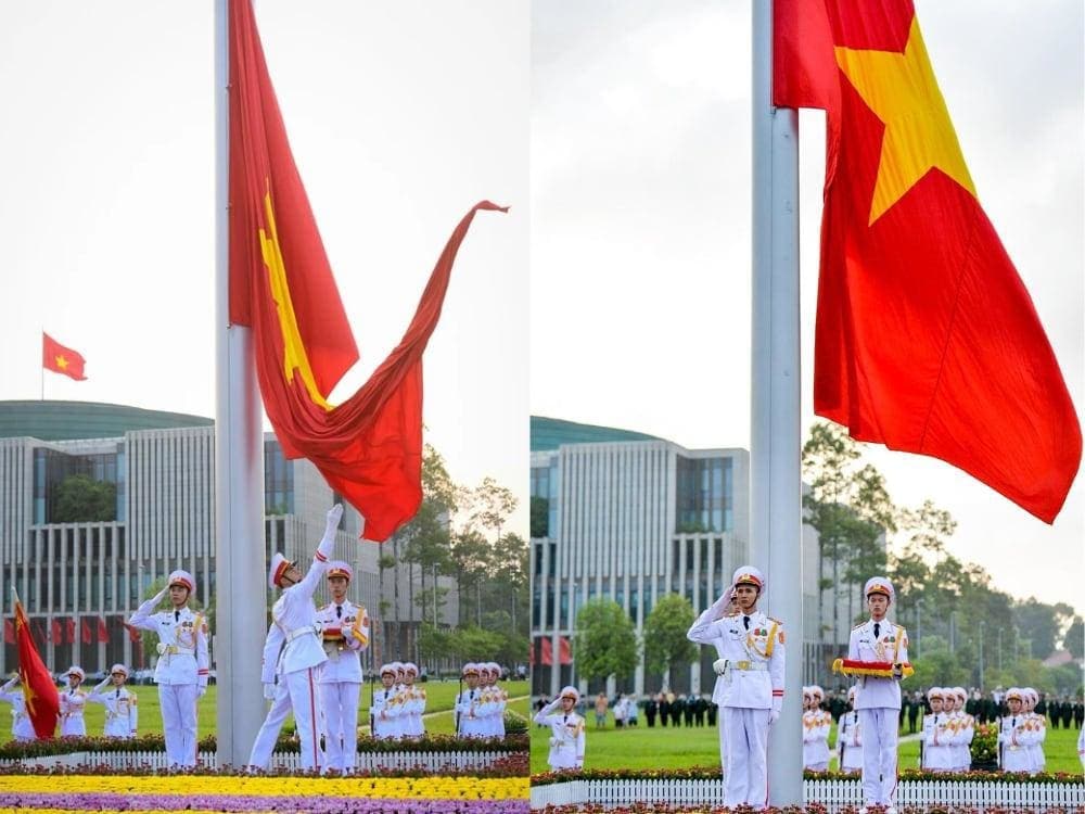 Lễ thượng cờ được tổ chức hàng ngày và trong những dịp trọng đại của đất nước (Nguồn: Báo Quân đội Nhân dân)