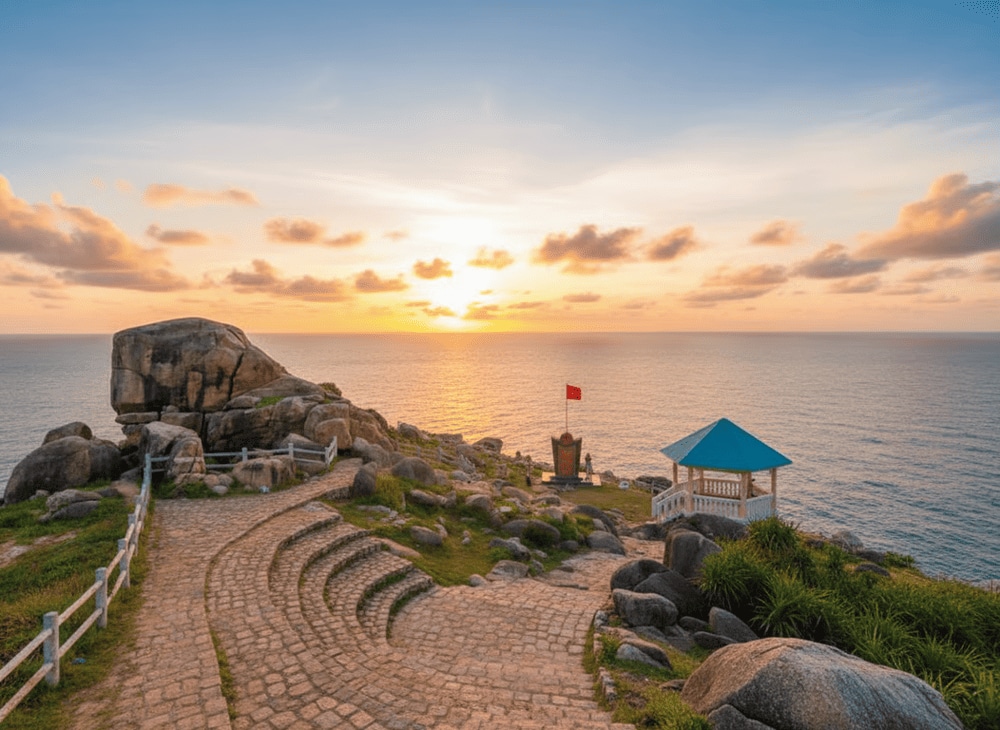 Khu vực Mũi Rạng Đông nơi đặt cột mốc toạ độ