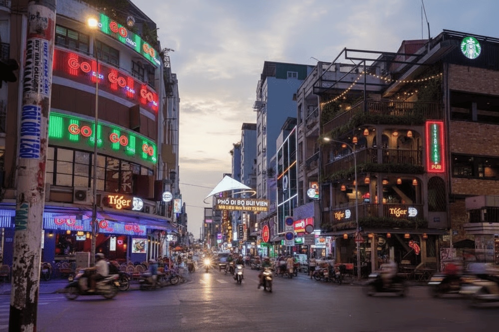 Ngã tư Đề Thám - Bùi Viện là nơi diễn ra nhiều trò chơi dân gian thú vị (Nguồn: Internet)