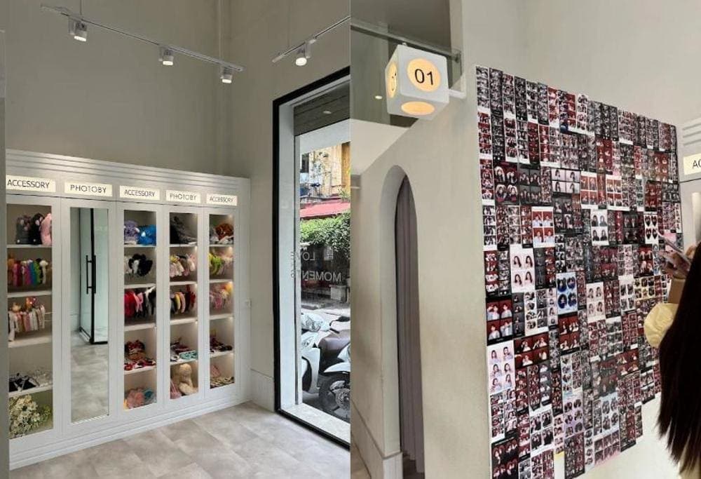 Từ quầy phụ kiện đa dạng đến khu vực trưng bày ảnh độc đáo, Photoby mang đến trải nghiệm photobooth trọn vẹn, đáng nhớ (Nguồn: Photoby Vietnam)