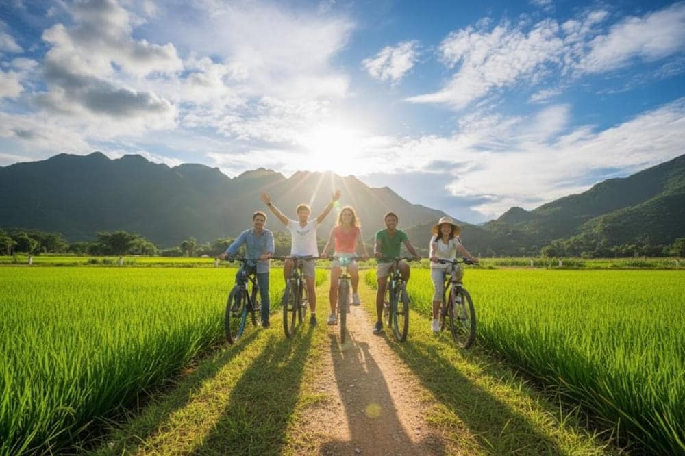 Đạp xe len lỏi qua Pù Luông thơ mộng.