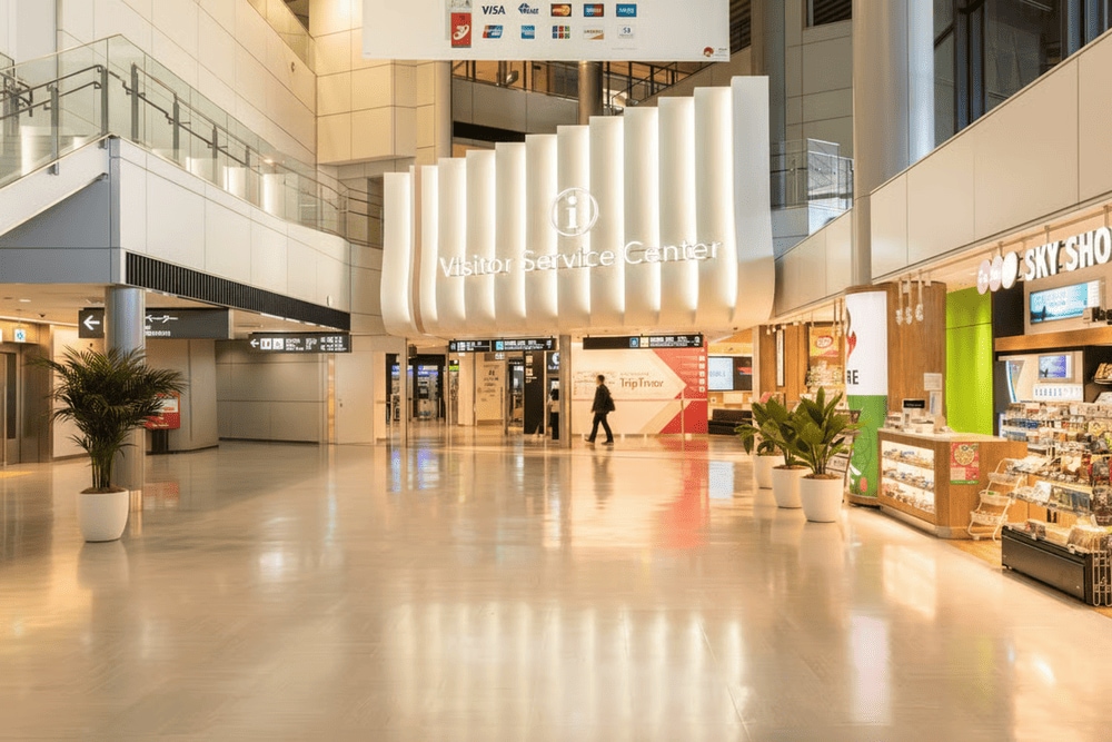 Một khu vực mua sắm trong nhà ga 1