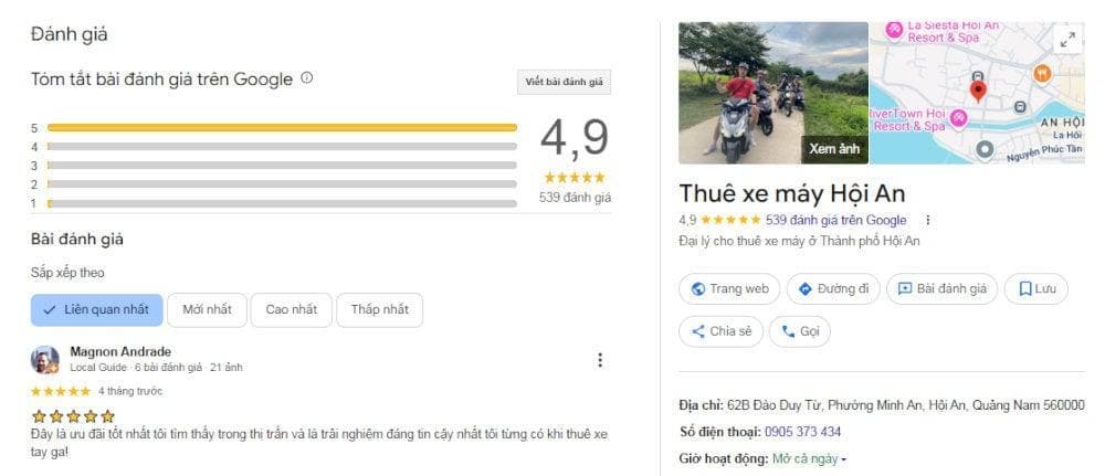 Cửa hàng được đông đảo du khách đánh giá cao