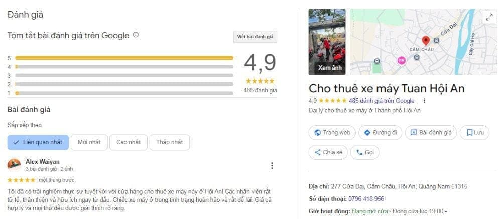 Dịch vụ nhận 4.9 sao từ hơn 400 khách hàng qua Google
