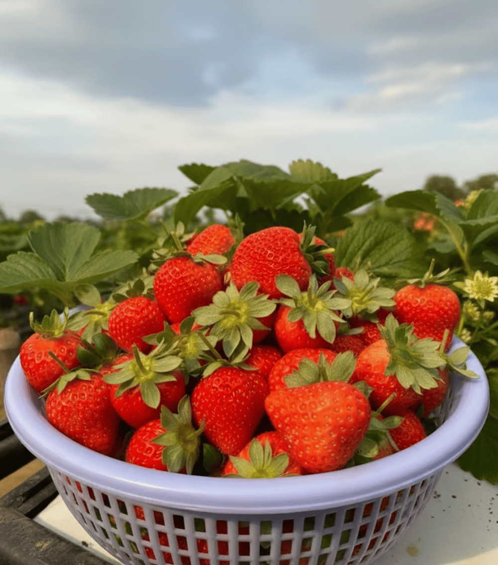 Du khách có thể mua dâu cũng như chậu dâu về trồng