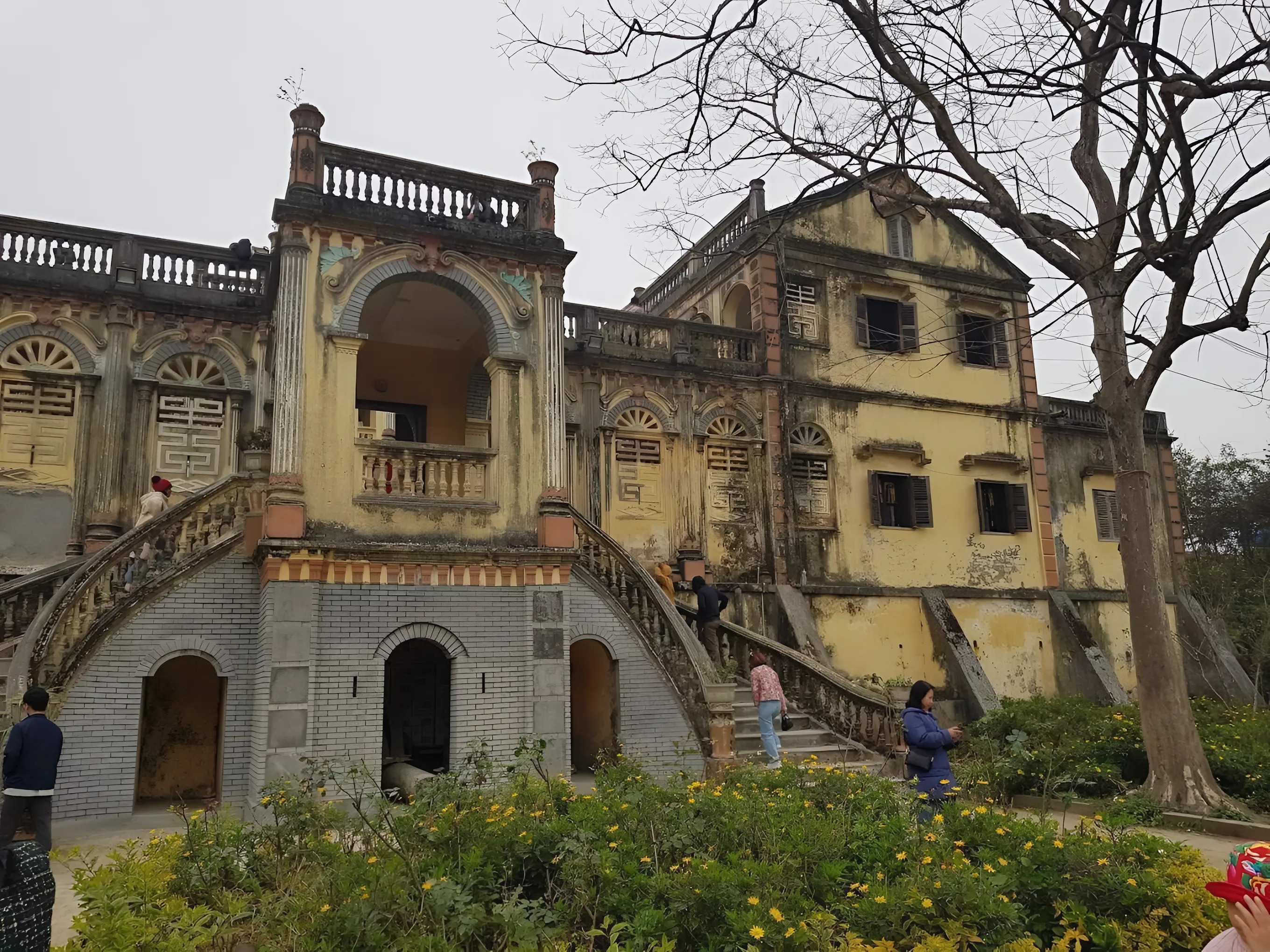 The old house is tinged with the charm of moss and weathering
