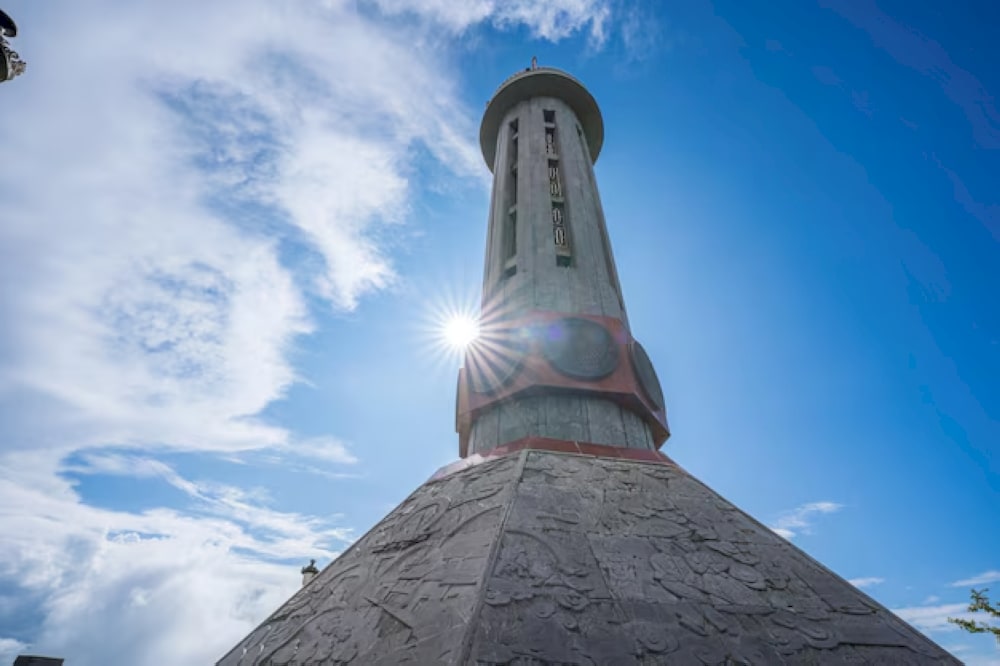 Lung Cu Flag Point features an octagonal tower inspired by ancient Vietnamese architecture