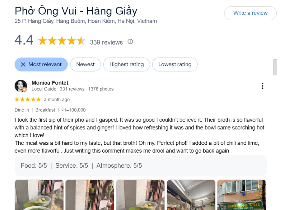 Reviews about Pho Vui