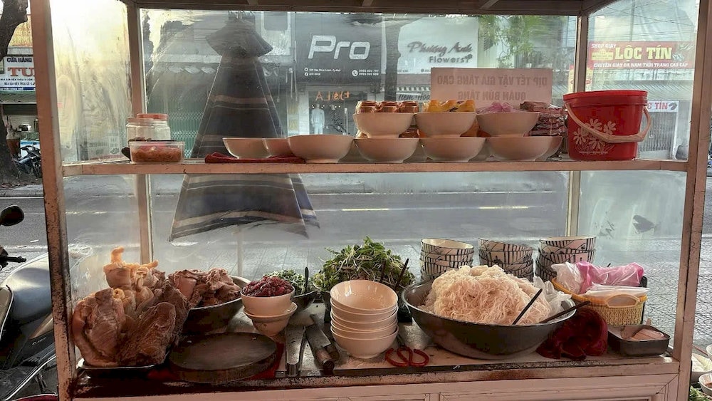 The counter offers a variety of toppings, making it easy for customers to choose their preferred options