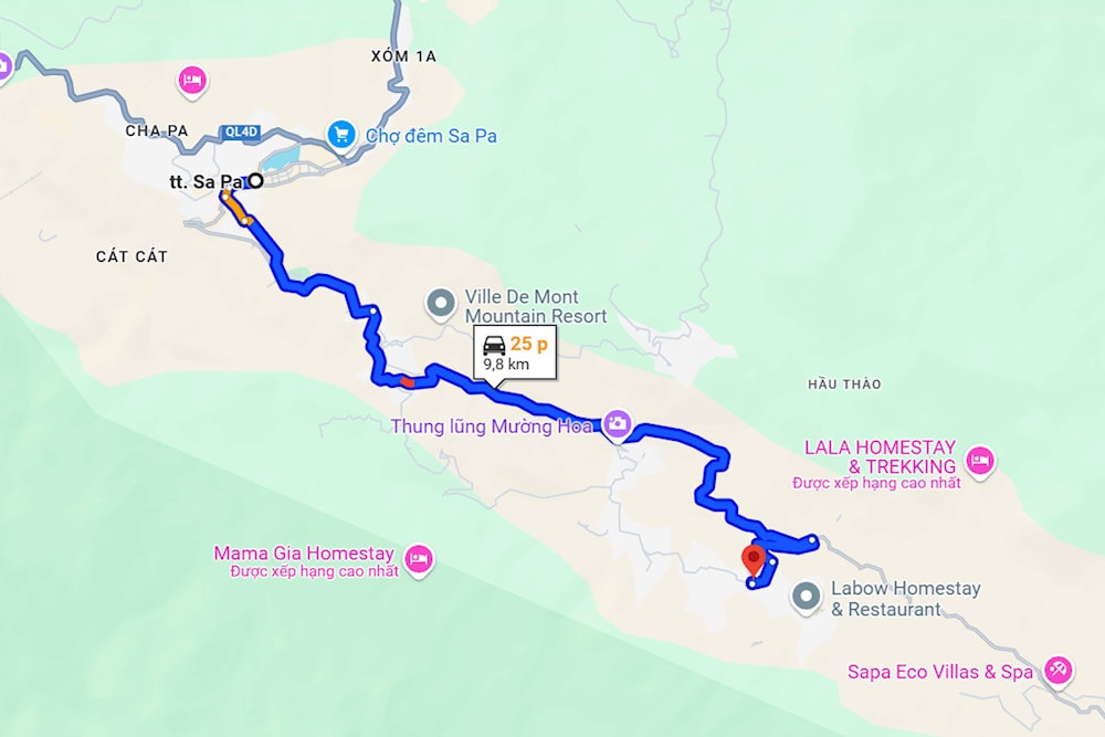 Sitting with its back against the majestic Hoang Lien Son mountain range, and its front facing the gentle curves of the Muong Hoa Stream, the village is a natural beauty spot