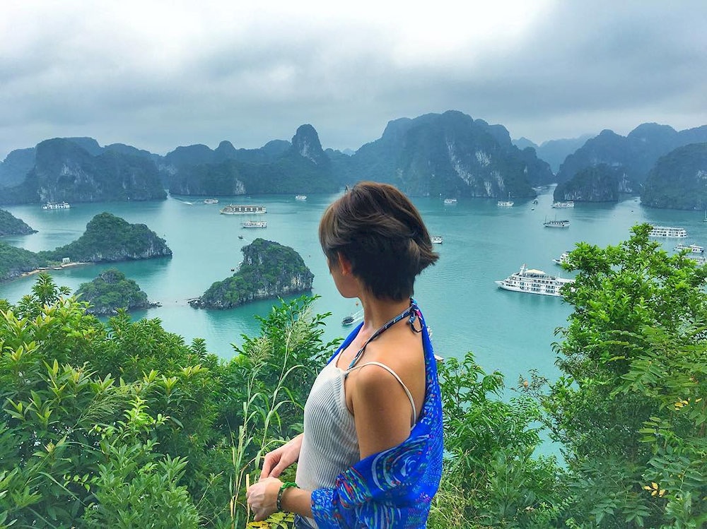 The stunning scenery of Ha Long Bay as seen from Ti Top Island