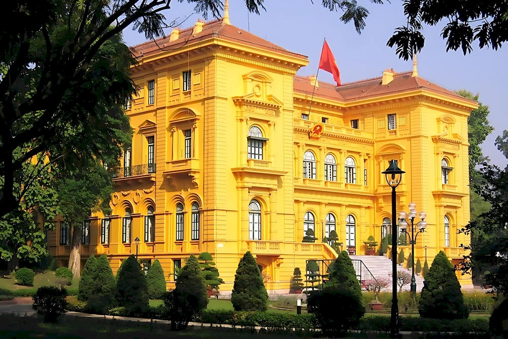 The Presidential Palace is designed with French architecture 