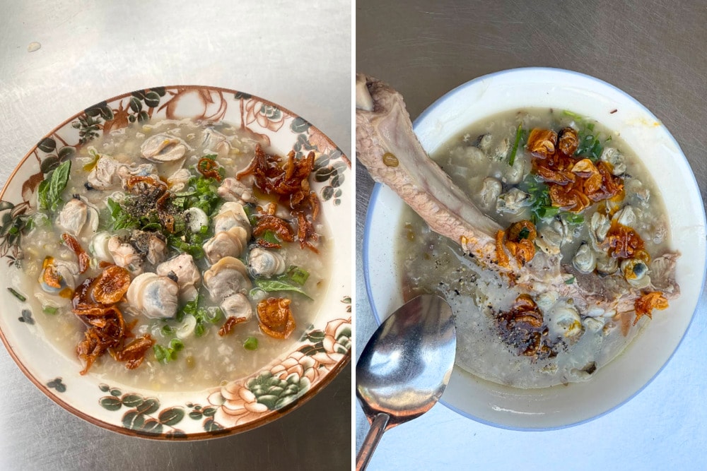 The clam porridge and the pork bone porridge
